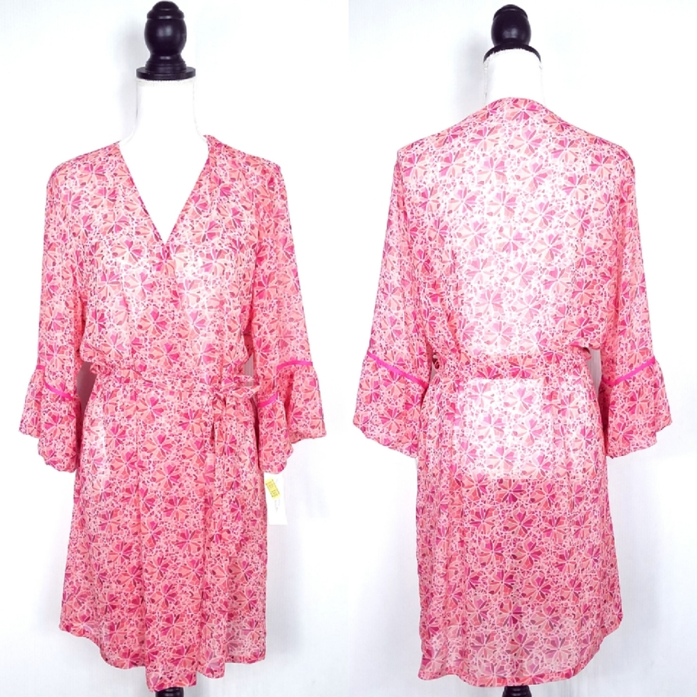 Oscar de la Renta Pink Label Chiffon Robe - Picture 1 of 6